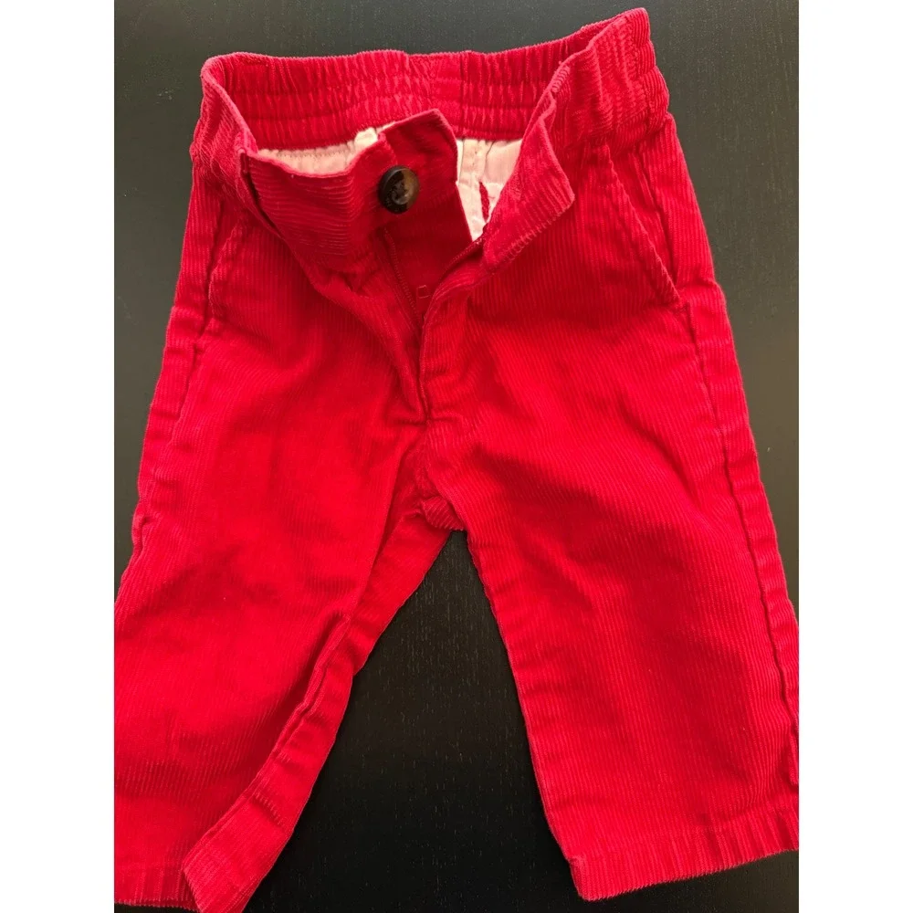 Janie and Jack Baby Corduroy Pants Size‎  3-6 Months Red Infant Prep